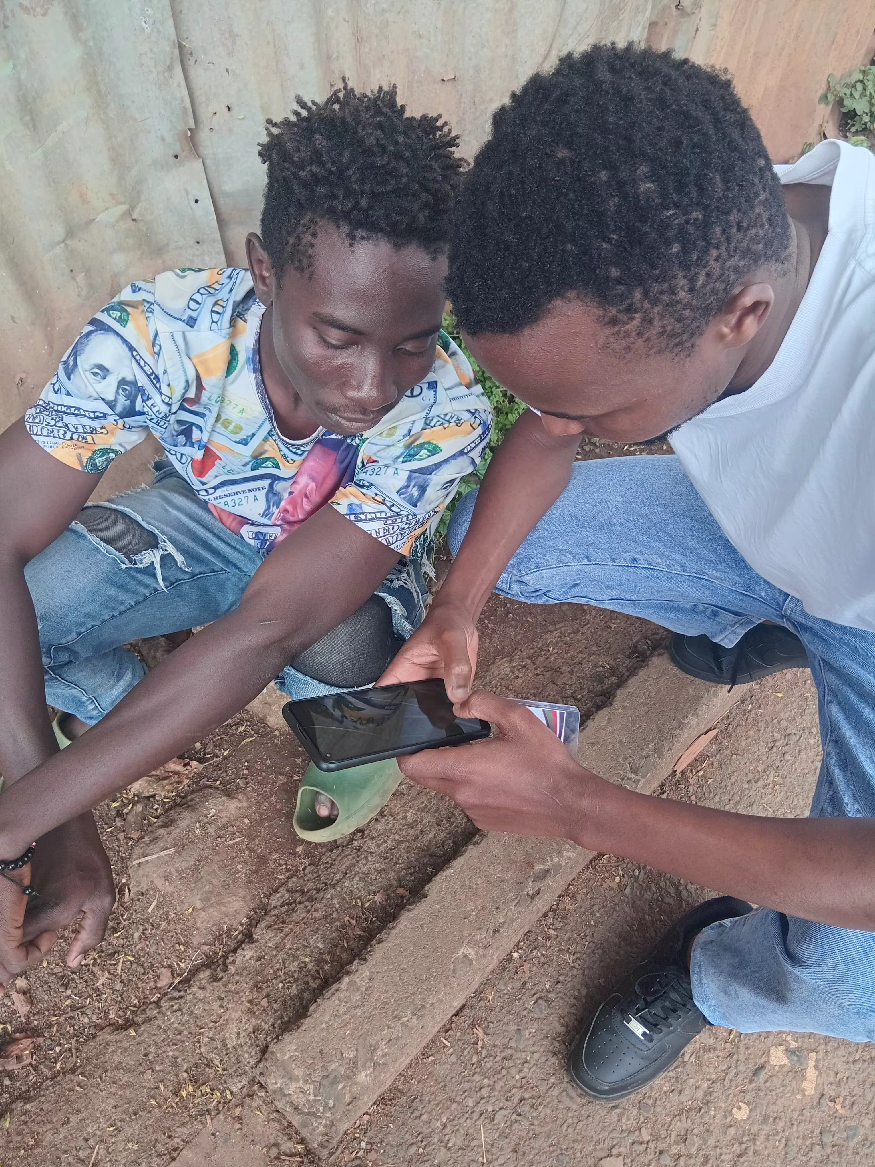 Community members engaging with AI demo